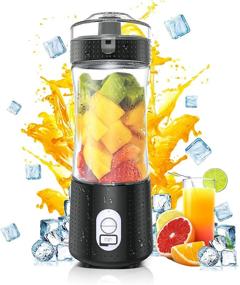 img 4 attached to 🍹 Compact USB Rechargeable Personal Blender for Shakes and Smoothies - Luium Mini Blender Cup with 6 Blades (4000mAh, 380ml)