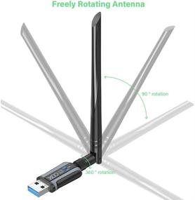 img 3 attached to XDO USB WiFi Adapter: 1200Mbps Wireless Network USB 3.0 Dual Band, 5dBi High Gain Antenna - Windows 10/8/7/Vista/XP, Mac OS 10.9-10.15 Compatible