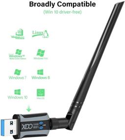 img 2 attached to XDO USB WiFi Adapter: 1200Mbps Wireless Network USB 3.0 Dual Band, 5dBi High Gain Antenna - Windows 10/8/7/Vista/XP, Mac OS 10.9-10.15 Compatible