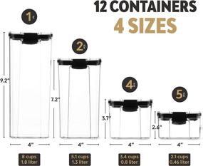 img 3 attached to 🍽️ Set of 12 Airtight Plastic Food Storage Containers - Kitchen and Pantry Organizers - Free from BPA Clear Plastic Containers for Kitchen and Pantry Organization