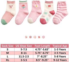 img 2 attached to 🧦 Children's Cotton Crew Socks for Kids 1-12 Years Boys & Girls | Toddler Socks 12-24 Months