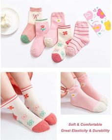 img 1 attached to 🧦 Children's Cotton Crew Socks for Kids 1-12 Years Boys & Girls | Toddler Socks 12-24 Months