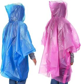 img 3 attached to 🌧️ Juvale 10-Pack Kids Disposable Emergency Rain Ponchos: Pink and Blue with Hood, 40.5 x 37 Inches