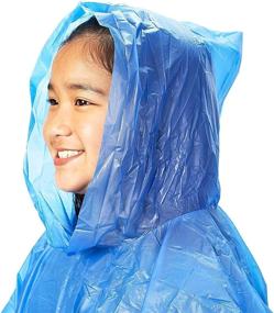 img 2 attached to 🌧️ Juvale 10-Pack Kids Disposable Emergency Rain Ponchos: Pink and Blue with Hood, 40.5 x 37 Inches