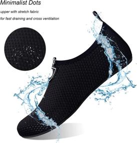 img 3 attached to 👣 New Translucent Color Soles Water Shoes for Womens Mens - Barefoot Quick-Dry Aqua Socks for Beach Swim Surf Yoga Exercise (Dots-Black, 42/43)