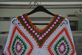 img 1 attached to Tinacrochetstudio Crochet Fringed Poncho Sweater Women's Accessories for Scarves & Wraps