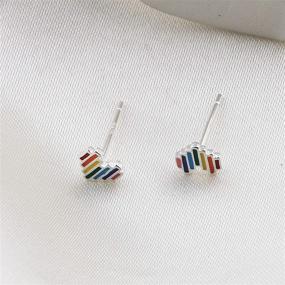 img 1 attached to Bobauna Rainbow Heart Stud Earrings – Delicate LGBT Pride Accessories Gift for Gay & Lesbian Pride