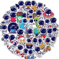 50 pcs cute cartoon nasa space explorer astronaut stickers decals for teens: waterproof vinyl pack for laptops, water bottles, bikes, and more! logo