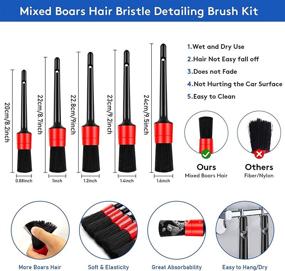 img 2 attached to 🚗 Complete Car Detailing Brush Kit: 10 Pcs Set for Cleaning Wheels, Air Vents, Dashboards - Includes Long Handle Rim Brush, Wire Brush, Microfiber Mitt