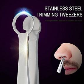 img 1 attached to 👃 Anvirtue Universal Nose Hair Trimming Tweezers with Stainless Steel Eyebrow Trimmer, Rounded Tip, Easy Cut without Mirror, for Noses, Sideburns, Brows, Body - 1PC