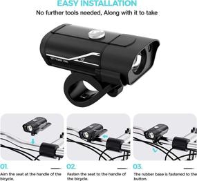 img 1 attached to 🚴 [2021 Update] USB Rechargeable Super Bike Headlight and Back Light Set, 10+ Hours Runtime, 600 Lumens Bright Front Lights and Tail Rear LED, 5 Light Mode Options, Fits All Bicycles (Road/Mountain)