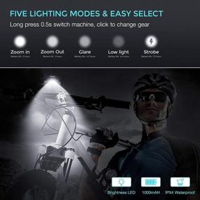 img 2 attached to 🚴 [2021 Update] USB Rechargeable Super Bike Headlight and Back Light Set, 10+ Hours Runtime, 600 Lumens Bright Front Lights and Tail Rear LED, 5 Light Mode Options, Fits All Bicycles (Road/Mountain)