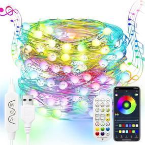 img 4 attached to 🌈 HOUHUI Fairy String Lights: 65.6ft Rainbow Lights for Bedroom, App Control, Waterproof, Music Sync - Perfect Indoor & Outdoor Christmas Lights!