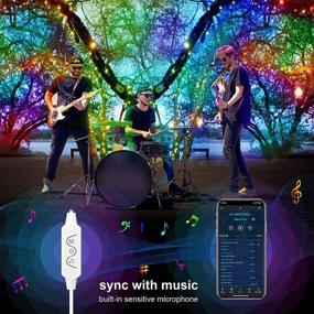 img 2 attached to 🌈 HOUHUI Fairy String Lights: 65.6ft Rainbow Lights for Bedroom, App Control, Waterproof, Music Sync - Perfect Indoor & Outdoor Christmas Lights!