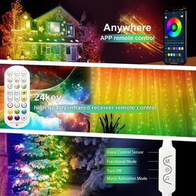 img 1 attached to 🌈 HOUHUI Fairy String Lights: 65.6ft Rainbow Lights for Bedroom, App Control, Waterproof, Music Sync - Perfect Indoor & Outdoor Christmas Lights!