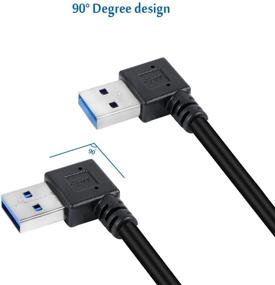 img 3 attached to 🔌 UCEC Short SuperSpeed USB 3.0 Extension Cable - Pack of 2: Male to Female - Left & Right Angle Design