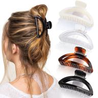 💇 canitor 4pcs hair claw clips - semicircle hair clips for women, ideal for thick & thin hair | acrylic, medium size logo