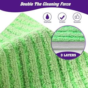 img 3 attached to 🧹 Gazeer 3 Pack Microfiber Mop Pads - Reusable & Washable for Swiffer WetJet | Ideal for Hardwood, Tile, and Parquet Floors