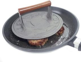 img 1 attached to Norpro Cast Iron Bacon Press with Wood Handle - High-Quality and Round