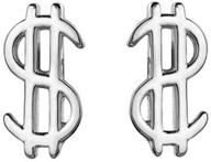 💲 cute money sign stud earrings: stylish sterling silver us dollar symbol ear piercing for women & girls - hypoallergenic holiday gift logo