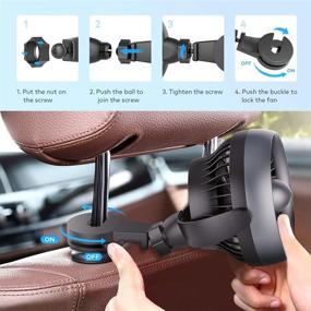 img 1 attached to 🚗 Blue Battery Operated USB Car Fan with Aroma Function - 4 Speed, 360° Rotatable, Quiet Operation - Ideal for Car, Rear Seat Passengers, Dogs, Kids