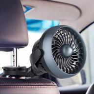 🚗 blue battery operated usb car fan with aroma function - 4 speed, 360° rotatable, quiet operation - ideal for car, rear seat passengers, dogs, kids logo