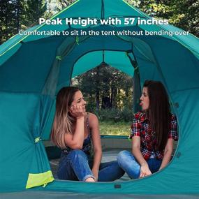 img 1 attached to DEERFAMY 3-4 Person Easy Camping Tent: Waterproof, Windproof, Double Layer, Removable, Automatic Setup - Quick Instant Tent for Outdoor Backyard, Perfect for Adults and Novice Campers