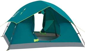 img 4 attached to DEERFAMY 3-4 Person Easy Camping Tent: Waterproof, Windproof, Double Layer, Removable, Automatic Setup - Quick Instant Tent for Outdoor Backyard, Perfect for Adults and Novice Campers