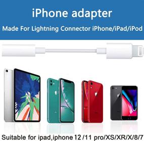 img 1 attached to 🎧 Apple MFi Certified 3 Pack Lightning to 3.5mm адаптер для наушников - iPhone 12/11/XR/XS/X/8/7 - Поддержка всех систем iOS