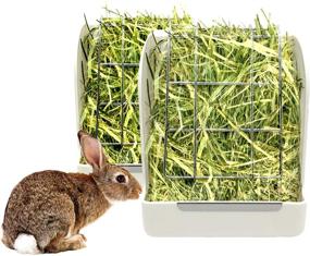 img 4 attached to 🐇 Efficient Vertical Hay Feeder for Chinchilla, Rabbit, and Guinea Pig Cages - Reduce Waste with Durable Plastic 2 Pack by Sikawai