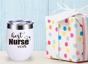 img 2 attached to Best Nurse Ever Wine Tumbler - 12 OZ, Perfect Gifts for Nurses. Ideal for Birthdays, Christmas, Graduation. Suitable for Friends, Daughters, Men, Women. (White Mug)