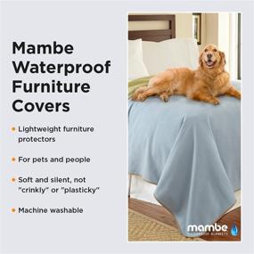 img 3 attached to 🌊 Waterproof Furniture Cover by Mambe - Long Seat Protector, 30&#34; x 70&#34;, Buff Camel - for Pets and People - Protects All Types of Furniture and Bedding from Spills, Accidents, and Wear and Tear