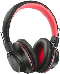 img 4 attached to 🎧 BestGot S1 Wireless Bluetooth Headphones - Over Ear Foldable Headset with Soft Memory-Protein Earmuffs, Built-in Mic for PC, Phone, Tablets, TV - Black/Red