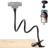 🖥️ 2021 27 inch flexible desk mount clamp gooseneck stand for logitech webcam c930e/c930/c920/c922x/brio 4k/c925e/c615 - black logo