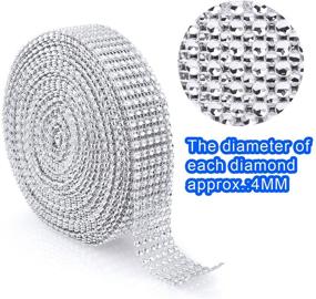 img 2 attached to Sparkling Silver Acrylic Rhinestone Diamond Ribbon - 10 Yard (3 Rolls), available in 3/4/6 Rows