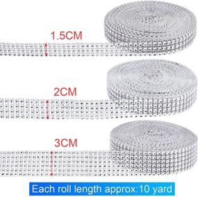 img 3 attached to Sparkling Silver Acrylic Rhinestone Diamond Ribbon - 10 Yard (3 Rolls), available in 3/4/6 Rows