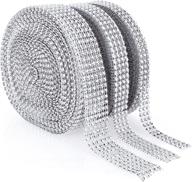 sparkling silver acrylic rhinestone diamond ribbon - 10 yard (3 rolls), available in 3/4/6 rows logo