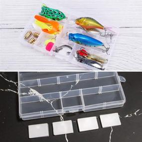 img 1 attached to UOONY 6pack 15 Grids Fishing Tackle Boxes: Adjustable Dividers, Clear Container for Crafts, Jewelry, Screws, Beads Storage