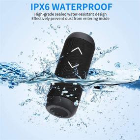 img 2 attached to 🔊 Waterproof Bluetooth Speaker by KKUYI - Outdoor Wireless Portable Speaker with Wireless Charging Pad, 360° TWS Stereo Sound, 15 Hours Playtime, Enhanced Bass for Home Party, Shower, Beach