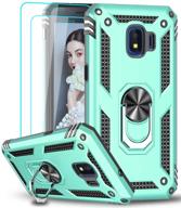 📱 leyi samsung galaxy j2 core/j2 pure/j2 shine/j2 dash case [2 pack], military-grade phone case with car kickstand and tempered glass screen protector for samsung j2 core/j2 2019 - mint logo