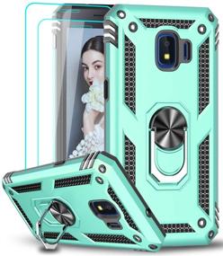 img 4 attached to 📱 LeYi Samsung Galaxy J2 Core/J2 Pure/J2 Shine/J2 Dash Case [2 Pack], Military-Grade Phone Case with Car Kickstand and Tempered Glass Screen Protector for Samsung J2 Core/J2 2019 - Mint