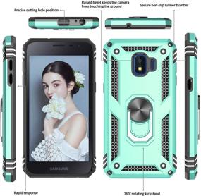 img 3 attached to 📱 LeYi Samsung Galaxy J2 Core/J2 Pure/J2 Shine/J2 Dash Case [2 Pack], Military-Grade Phone Case with Car Kickstand and Tempered Glass Screen Protector for Samsung J2 Core/J2 2019 - Mint