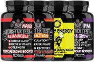 monster test maxx testosterone booster bundle: energizing strength pack for men (4-pack) logo