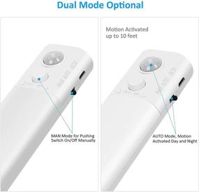 img 1 attached to 🔦 Lacasa Motion Sensor Under Cabinet Lights - 6.56ft LED Strip Lights in Warm White with Push On/Off Option - Strong Adhesive, Peel and Stick - Ideal for Kitchen, Under Counter Lights, Wardrobe - USB Rechargeable Battery