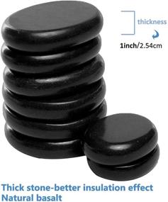 img 3 attached to 🌋 Bacaby Hot Stones Set: 8Pcs Large Basalt Massage Stones for Professional or Home Spa - Relaxing, Healing, Pain Relief