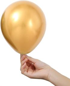 img 2 attached to 🎈 100pcs Shiny Gold Metallic Chrome Latex Balloons - 5 inch Thicken Balloons for Wedding, Graduation, Birthday, Baby Shower, Christmas, Valentine’s Day Party Supplies