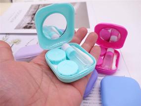 img 1 attached to 👁️ Kuanfine 6 Pack Contact Lens Case Kit - Cute Travel Contact Case with Mirror, Storage Container, Tweezers, and Applicator - All in One Soak Solution