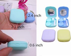 img 3 attached to 👁️ Kuanfine 6 Pack Contact Lens Case Kit - Cute Travel Contact Case with Mirror, Storage Container, Tweezers, and Applicator - All in One Soak Solution