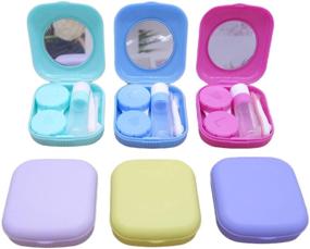 img 4 attached to 👁️ Kuanfine 6 Pack Contact Lens Case Kit - Cute Travel Contact Case with Mirror, Storage Container, Tweezers, and Applicator - All in One Soak Solution