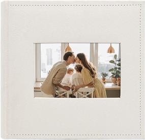 img 4 attached to 📸 Golden State Art: Large 200-Picture Christmas Vacation Memories Photo Album - Suede White, 2 Per Page, Memo Pockets, Front Photo Display